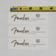 Fender Strat Waterslide Guitar Neck Headstock Decals (Set of 3)