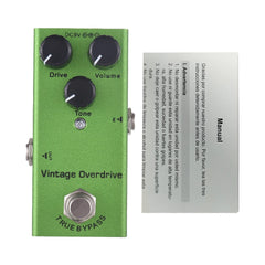 Guitar Vintage Overdrive Effects Pedal Drive/Volume/Tone Controls Knob DC