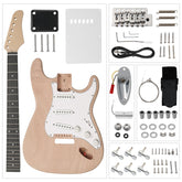 Ozici DIY 6 String ST Style Electric Guitar Kits with Mahogany Body, Maple Neck and Accessories