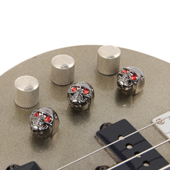 4 Skull Electric Guitar Metal Volume Knob Caps