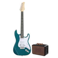 Ukscs KST Stylish H-S-S Pickup Electric Guitar Kit with 5W AMP Bag Guitar Strap Strings Lake Blue
