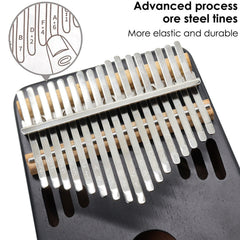 Muspor 17 Key Peach Blossom Wood Thumb Fiddle Karimba - Sound Hole Reindeer Antlers