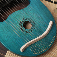 16 Strings Mahogany Harp Fit For Beginners Vintage Perfect Gift