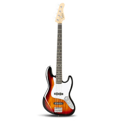 Glarry GJazz Electric Bass Guitar White pickguard - Sunset