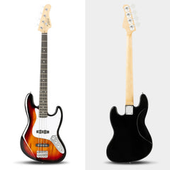 Glarry GJazz Electric Bass Guitar White pickguard - Sunset