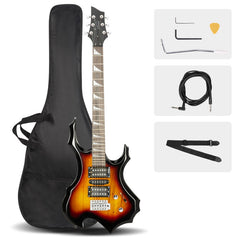 Glarry 36inch Burning Fire Style Electric Guitar - Sunset