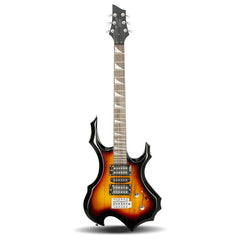 Glarry 36inch Burning Fire Style Electric Guitar - Sunset