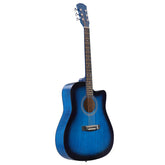 Ukscs 41-inch Dreadnought barrel-shaped cutaway acoustic guitar with pick, strings, capo, gig bag, tuner, wrench tool, and shoulder strap