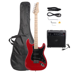 Ozici ST Stylish Electric Guitar with Black Pickguard Red