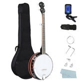 Ozici Full Size 5 String Right Handed Banjos Set with Closed Solid Sapele Back & Premium Mahogany Neck and Premium Accessories