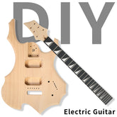 Ukscs 6 String Flame Shaped Style Electric Guitar Kits with Mahogany Body, Maple Neck and Accessories