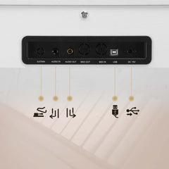 Ozici 88 Key Standard Full Weighted Keyboards Digital Piano with Metal Stand, Power Adapter, Triple Pedals, Headphone,for All Experience Levels White