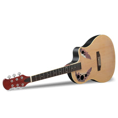 Ozici 41 inch Cutawary Round Back Acoustic Guitar Spruce Top Grape Hole Burlywood