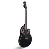 Ozici 41 inch Cutawary Round Back Acoustic Guitar Spruce Top Grape Hole Black
