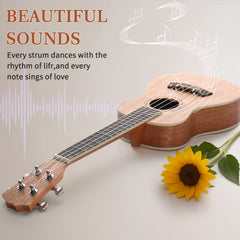 Ukscs 23in mahogany body rosewood fingerboard ukulele, cotton bag, capo, strap, picks*3, wrench tool