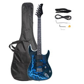 Ozici Lightning Style Electric Guitar with Power Cord/Strap/Bag/Plectrums Black & White