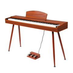 Ozici 88 Key Standard Full Weighted Keyboards Digital Piano with Metal Stand, Power Adapter, Triple Pedals, Headphone,for All Experience Levels Walnut color