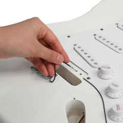 Ukscs 6 String ST Style Electric Guitar Kits with Mahogany Body, Maple Neck and Accessories White