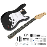 Ukscs 6 String ST Style Electric Guitar Kits with Mahogany Body, Maple Neck and Accessories Black