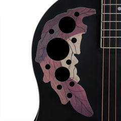 Ozici 41 inch Cutawary Round Back Acoustic Guitar Spruce Top Grape Hole - Black