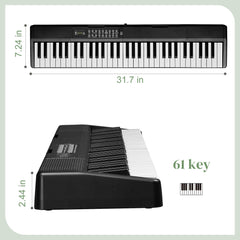 Ozici GEP-204 61Key Folding Piano Semi-Weighted Standard Keyboards Digital Piano with Bluetooth, Handbag