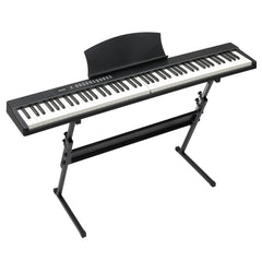 Ozici 88 Key Magnetic Connection Piano Semi-Weighted Standard Digital Piano with Stand, MIDI Bluetooth, Handbag,Headphone,for Piano Lover Black color