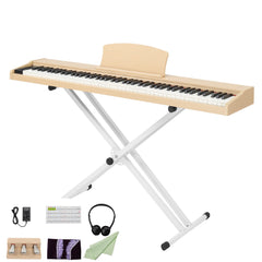 Ozici 88 Key Full Size Semi-Weighted Standard Keyboards Wooden Digital Piano with Stand, MIDI Bluetooth, Triple Pedals,Headphone