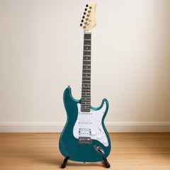 Ukscs KST Stylish H-S-S Pickup Electric Guitar Kit with 5W AMP Bag Guitar Strap Strings Lake Blue
