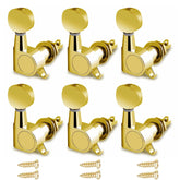 6 Oval Head Fully Enclosed Electric Guitar String Knobs, Folk Guitar String Axis Coiling Device