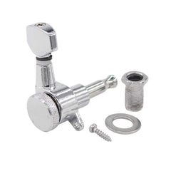 6Pcs Fully Enclosed Electric Guitar String Knob with Locking Function (flat Cover)