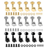 6Pcs 1:18 Lock Electric Guitar Knob Rear String Fully Enclosed Guitar Twist - Flat cover