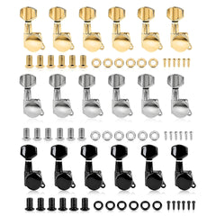 6Pcs 1:18 Lock Electric Guitar Knob Rear String Fully Enclosed Guitar Twist - Flat cover