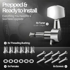 6Pcs Folk Guitar/Electric Guitar Fully Enclosed Knob and Shaft Winder