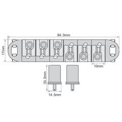 LP SG electric guitar bridge, drawstring board, upper and lower string bridges, ball rollers, Les Paul bridge