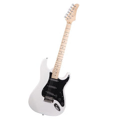 Ozici ST Stylish Electric Guitar with Black Pickguard White