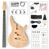 Ozici DIY 4 String IB Style Electric Bass Guitar Kits with Mahogany Body, Maple Neck and Accessories