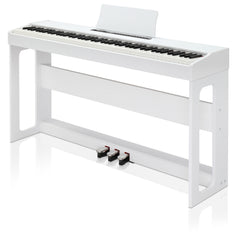 Ozici 88 Keys Full Weighted Keyboards Digital Piano with Furniture Stand, Power Adapter, Triple Pedals, Headphone, for All Experience Levels White