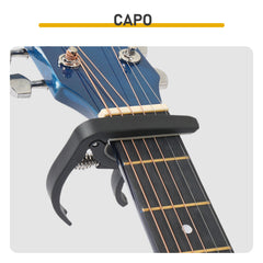 Ukscs 41-inch Dreadnought barrel-shaped cutaway acoustic guitar with pick, strings, capo, gig bag, tuner, wrench tool, and shoulder strap
