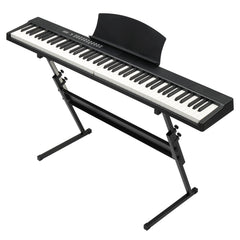 Ozici 88 Key Magnetic Connection Piano Semi-Weighted Standard Digital Piano with Stand, MIDI Bluetooth, Handbag,Headphone,for Piano Lover Black color