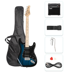 Glarry GST Electric Guitar w/20W Amplifier - Blue