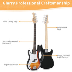 Glarry GP Left Handed Electric Bass Guitar Cord Wrench Tool - Sunset