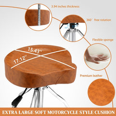 Adjustable Drum Throne Set Heavy Duty with Drum Sticks - Brown