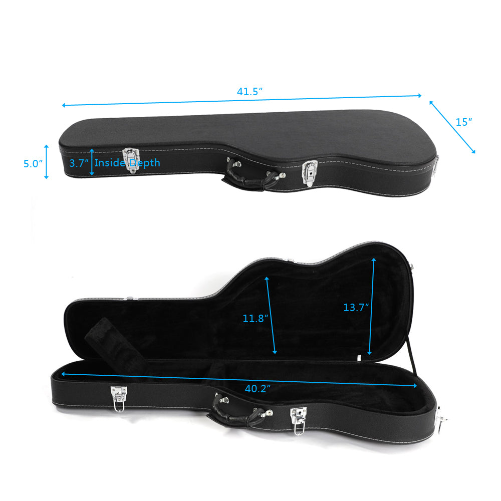 Ozici ST High Grade Electric Guitar Hard Case Microgroove Flat Surface Straight Flange Black