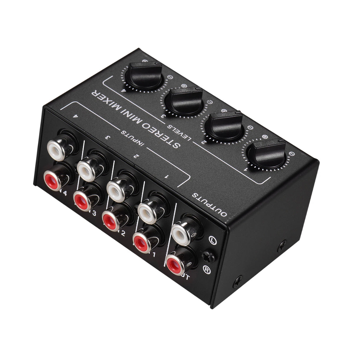 Stereo Mixer 4-Channel RCA Input Control Sound Mixing Console
