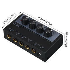 Ultra Low Noise 4 Channel Mixer 4 Input 1 Output DC 5V Portable Mini Audio