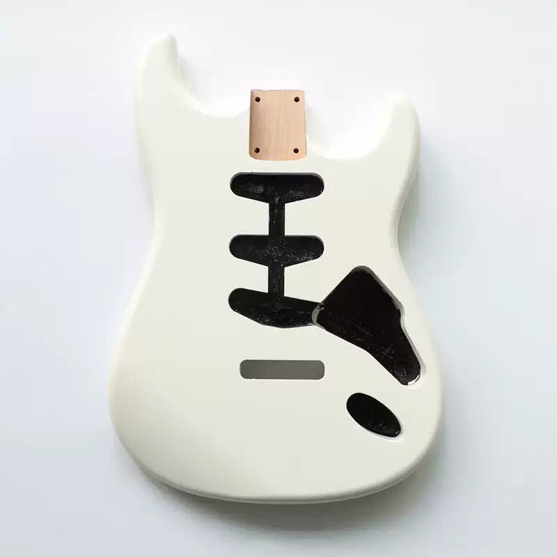 Ozici DIY White Alder Wood ST Guitar Body In Nitro Satin Finished for SSS Electric Guitar Building