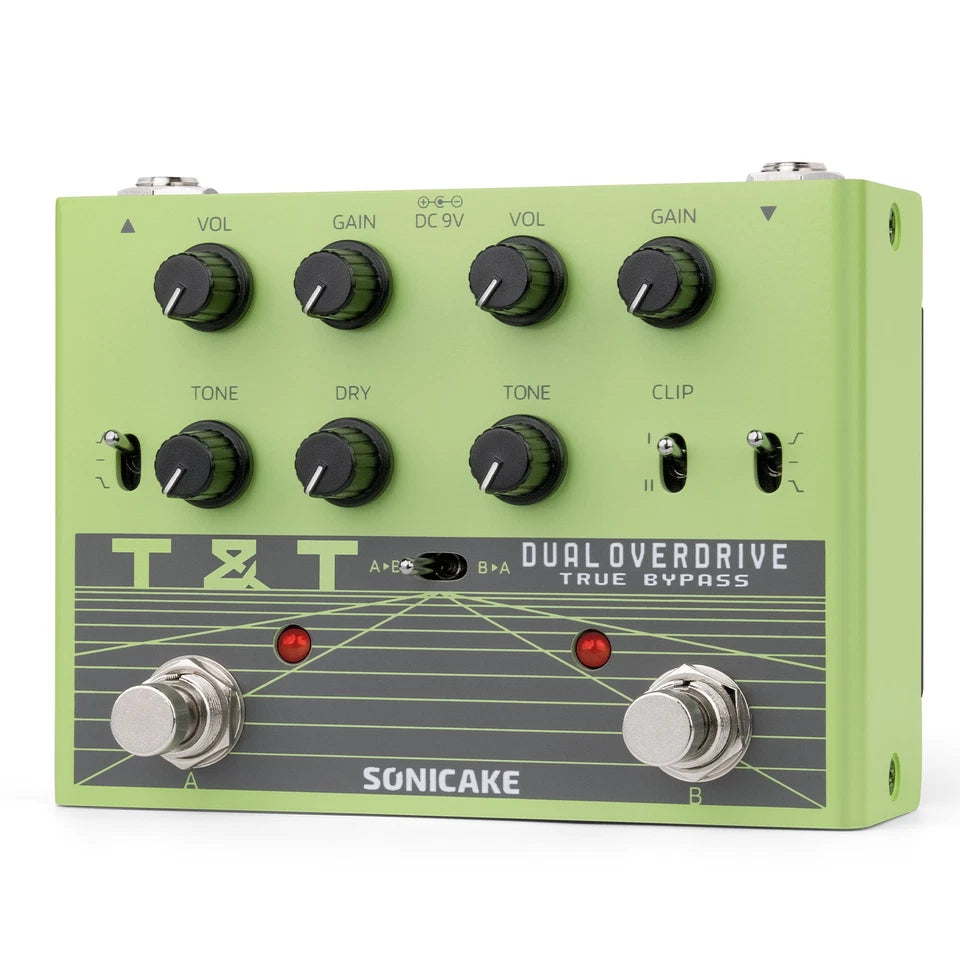Sonicake T&T Dual Overdrive Pedal Classic Overdrive EQ True Bypass Effect Pedal