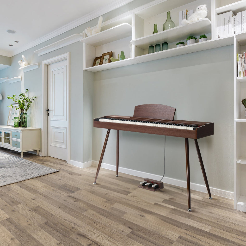 Ozici 88 Key Standard Full Weighted Keyboards Digital Piano with Metal Stand, Power Adapter, Triple Pedals, Headphone