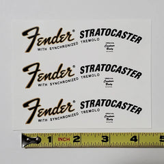 Fender 70's Strat Waterslide Guitar Headstock Decals (Set of 3)