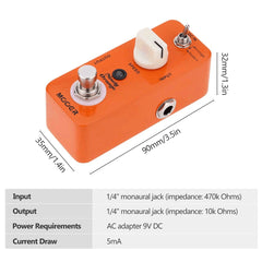 Mooer Ninety Orange Phaser Electric Guitar Effect Pedal